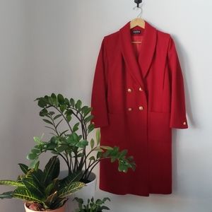 Vintage 80s Double Breasted Wool Long Over Coat